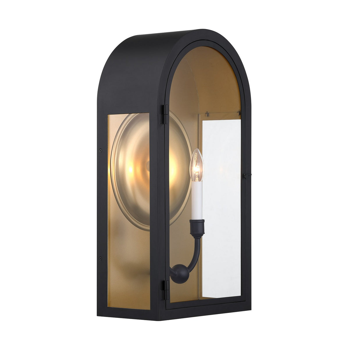 Savoy House - 5-412-331 - Two Light Outdoor Wall Lantern - Grotto - Matte Black with Vintage Gold