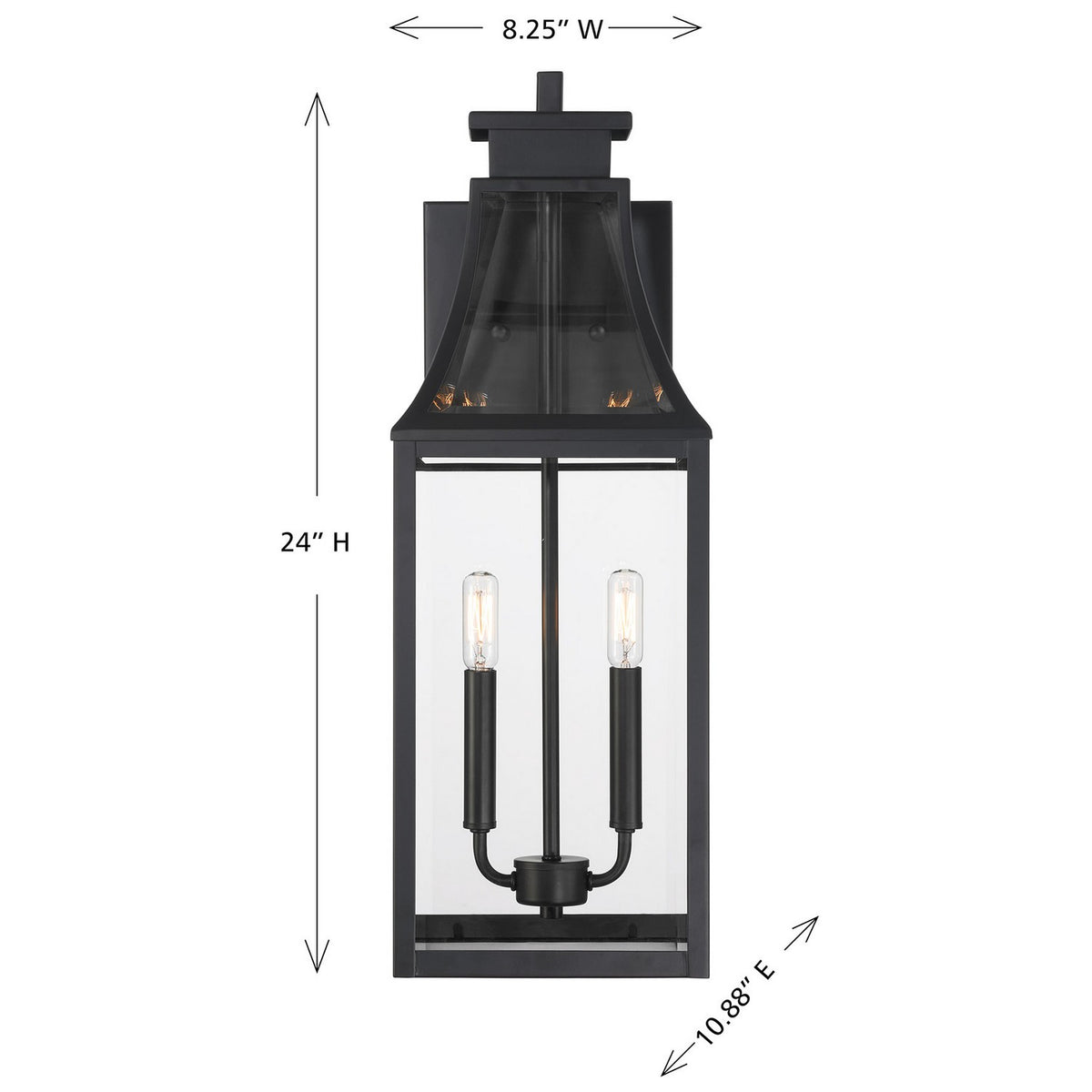 Savoy House - 5-607-BK - Two Light Outdoor Wall Lantern - Emery - Matte Black