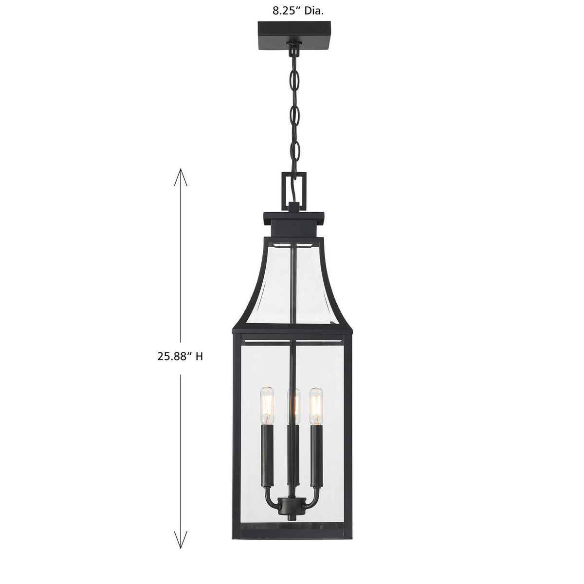 Savoy House - 5-608-BK - Three Light Outdoor Hanging Lantern - Emery - Matte Black