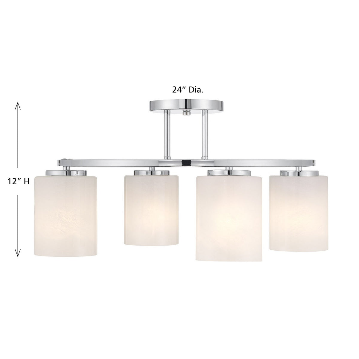 Savoy House - 6-4693-4-11 - Four Light Semi-Flush Mount - Herron - Chrome