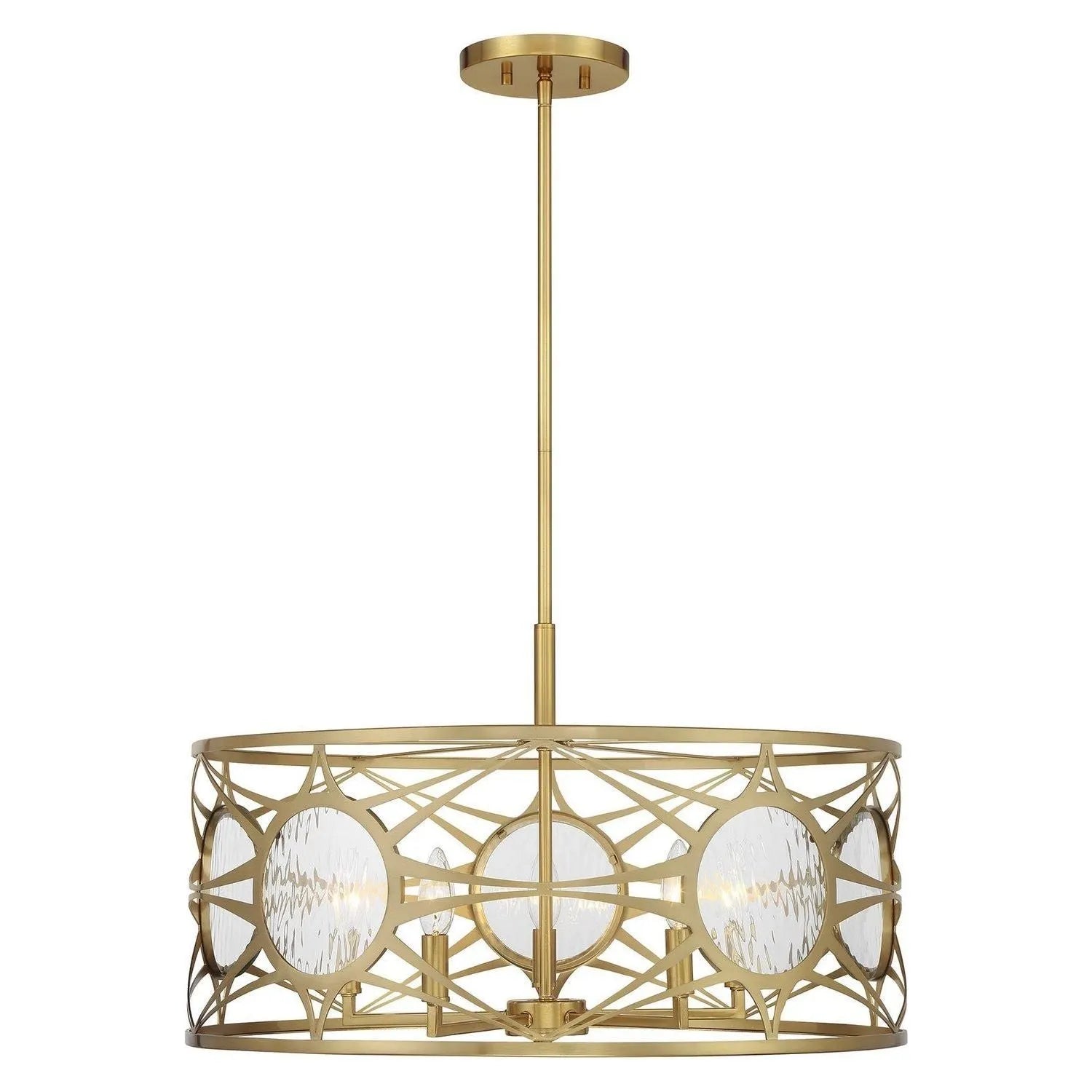 Savoy House - 6-5065-5-322 - Five Light Convertible Semi-Flush /Pendant - Balfour - Warm Brass