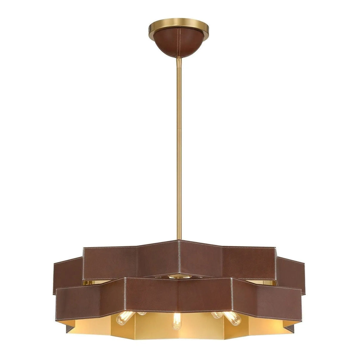 Savoy House - 7-2749-5-322 - Five Light Pendant - Atherton - Warm Brass