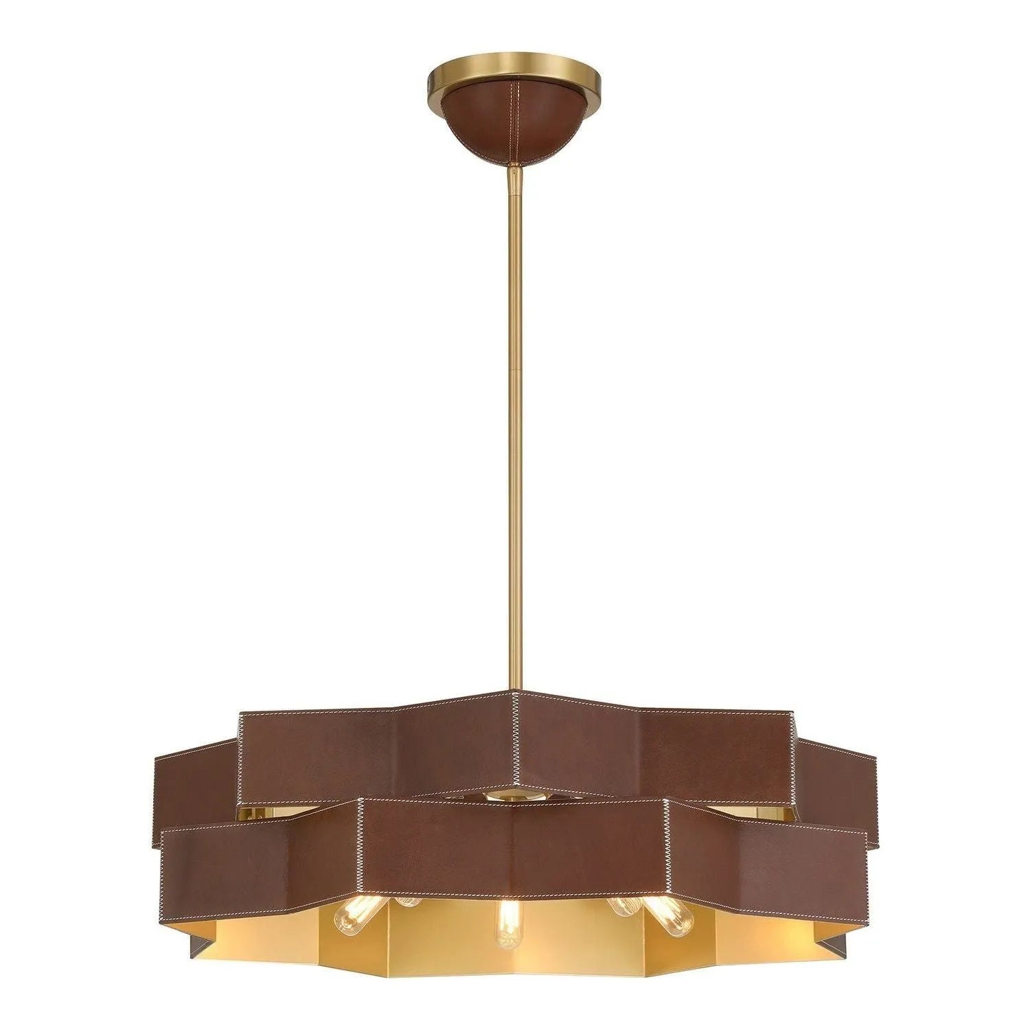Savoy House - 7-2749-5-322 - Five Light Pendant - Atherton - Warm Brass