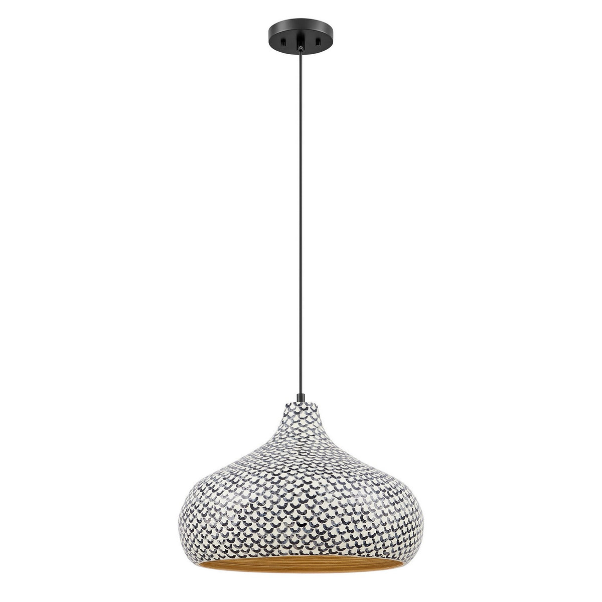 Savoy House - 7-3095-1-201 - One Light Pendant - Jade - Black and White Shell