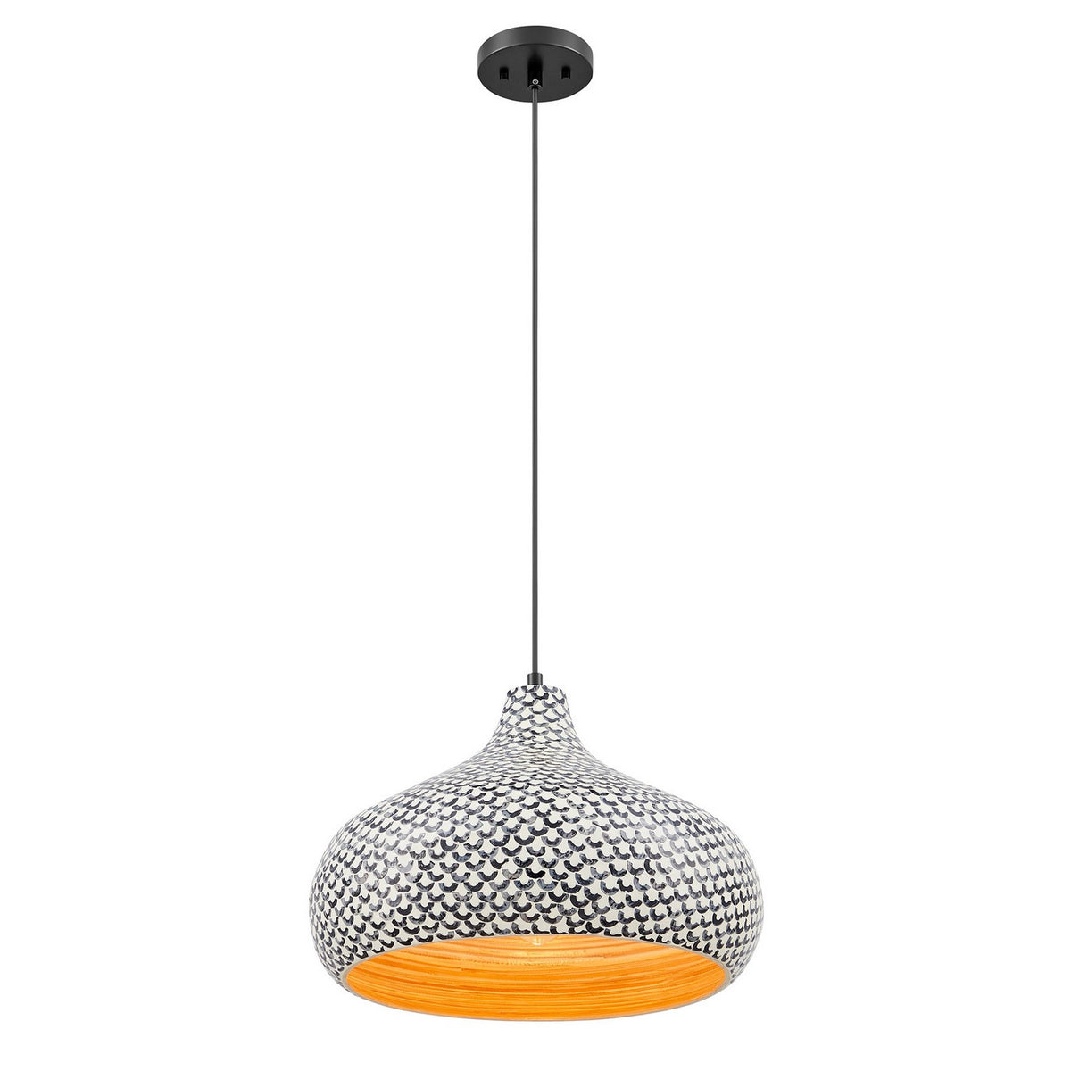 Savoy House - 7-3095-1-201 - One Light Pendant - Jade - Black and White Shell