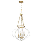 Savoy House - 7-4866-4-142 - Four Light Pendant - Mercer - White and Warm Brass