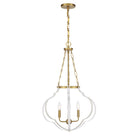 Savoy House - 7-4866-4-142 - Four Light Pendant - Mercer - White and Warm Brass