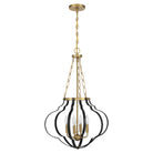 Savoy House - 7-4866-4-143 - Four Light Pendant - Mercer - Matte Black and Warm Brass