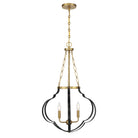 Savoy House - 7-4866-4-143 - Four Light Pendant - Mercer - Matte Black and Warm Brass