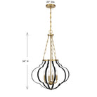 Savoy House - 7-4866-4-143 - Four Light Pendant - Mercer - Matte Black and Warm Brass