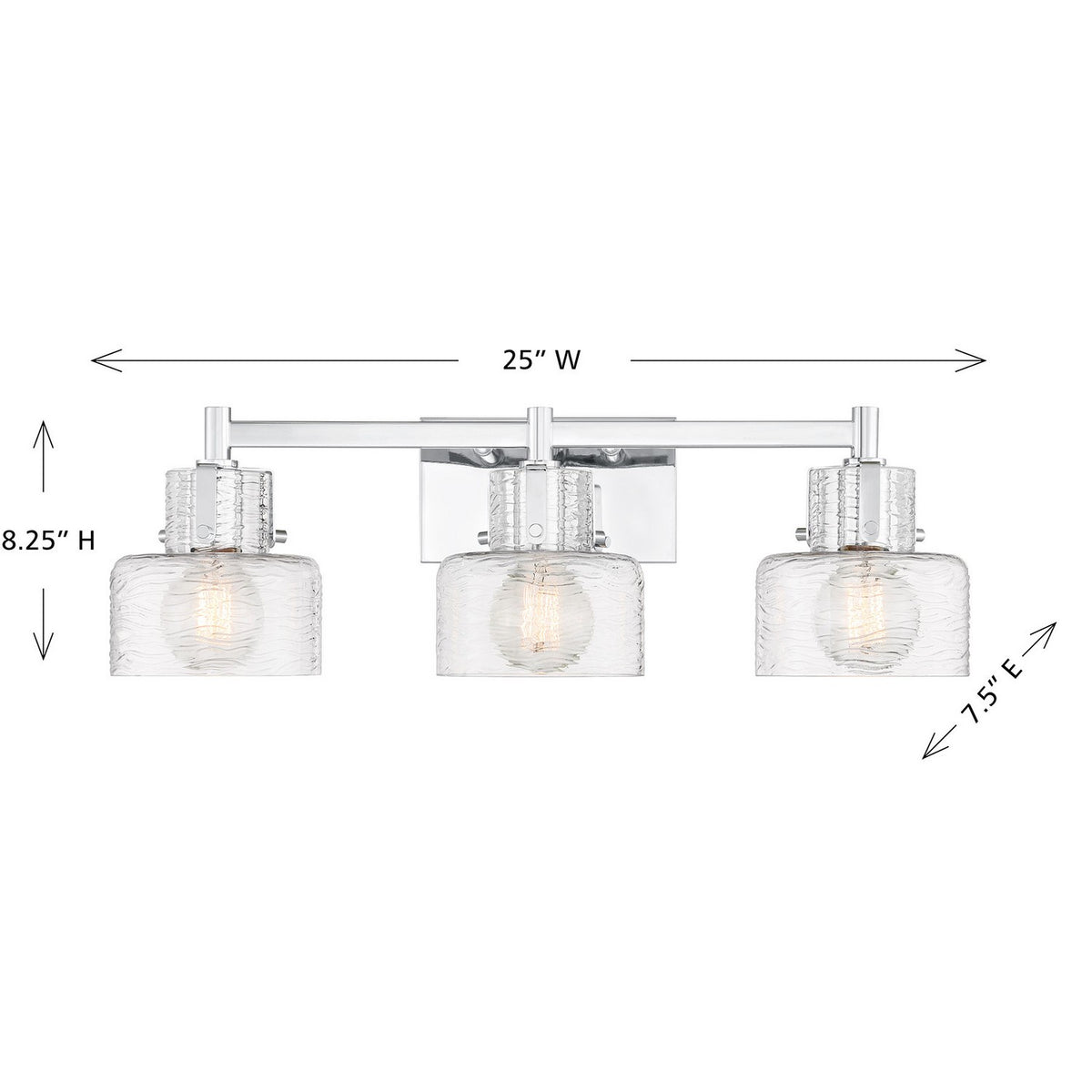 Savoy House - 8-1030-3-11 - Three Light Bathroom Vanity - Dover - Chrome