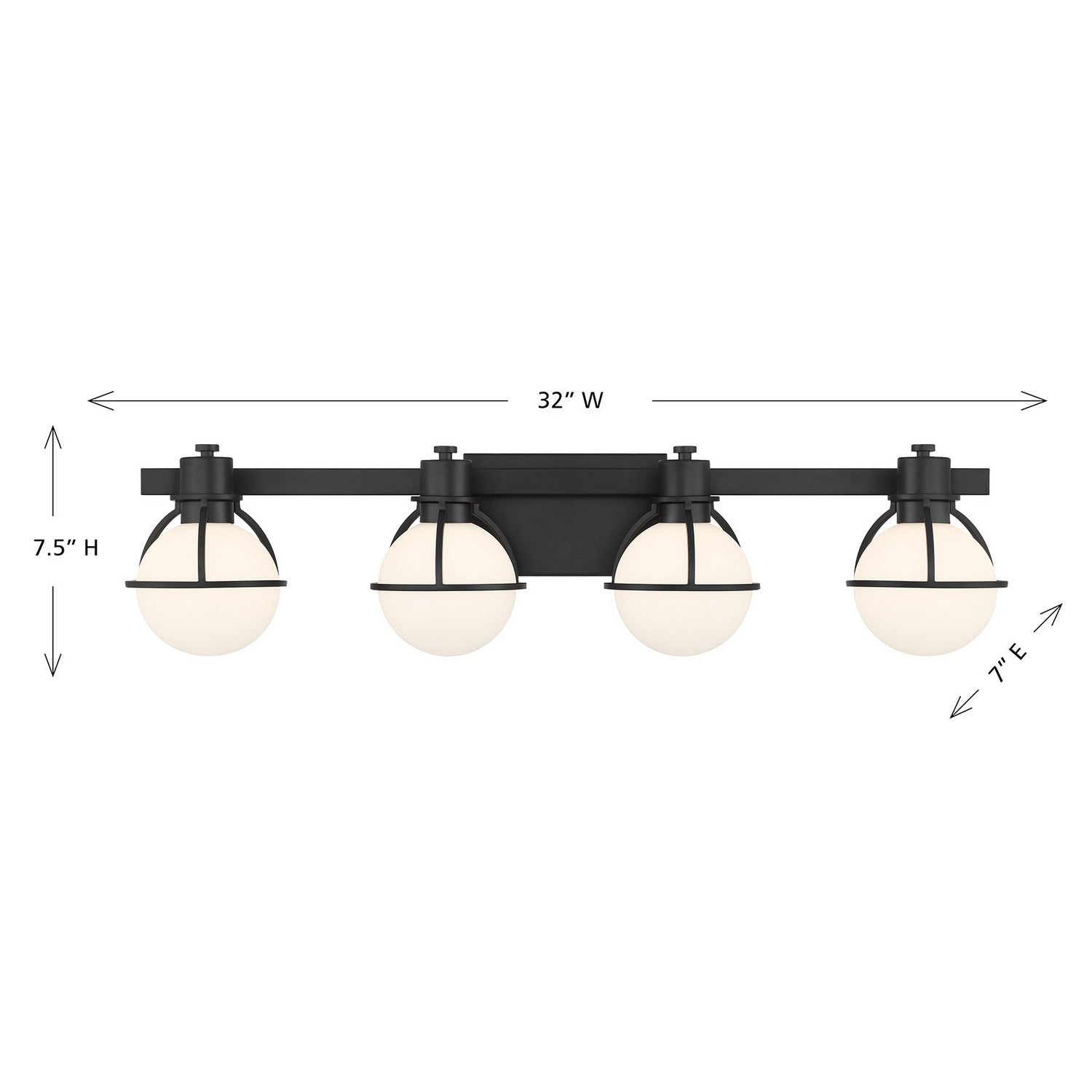 Savoy House - 8-1060-4-BK - Four Light Bathroom Vanity - Pierce - Matte Black