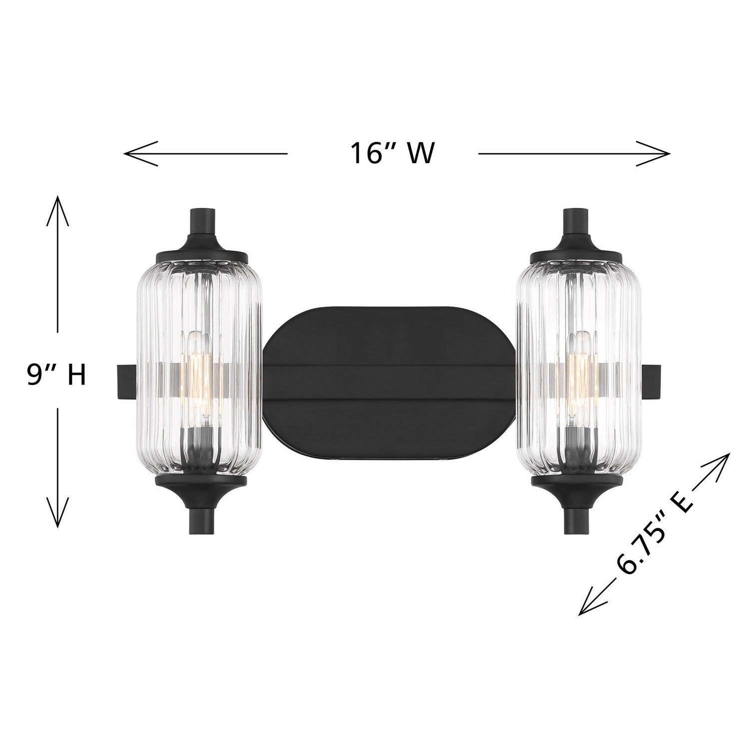 Savoy House - 8-3024-2-BK - Two Light Bathroom Vanity - Holton - Matte Black