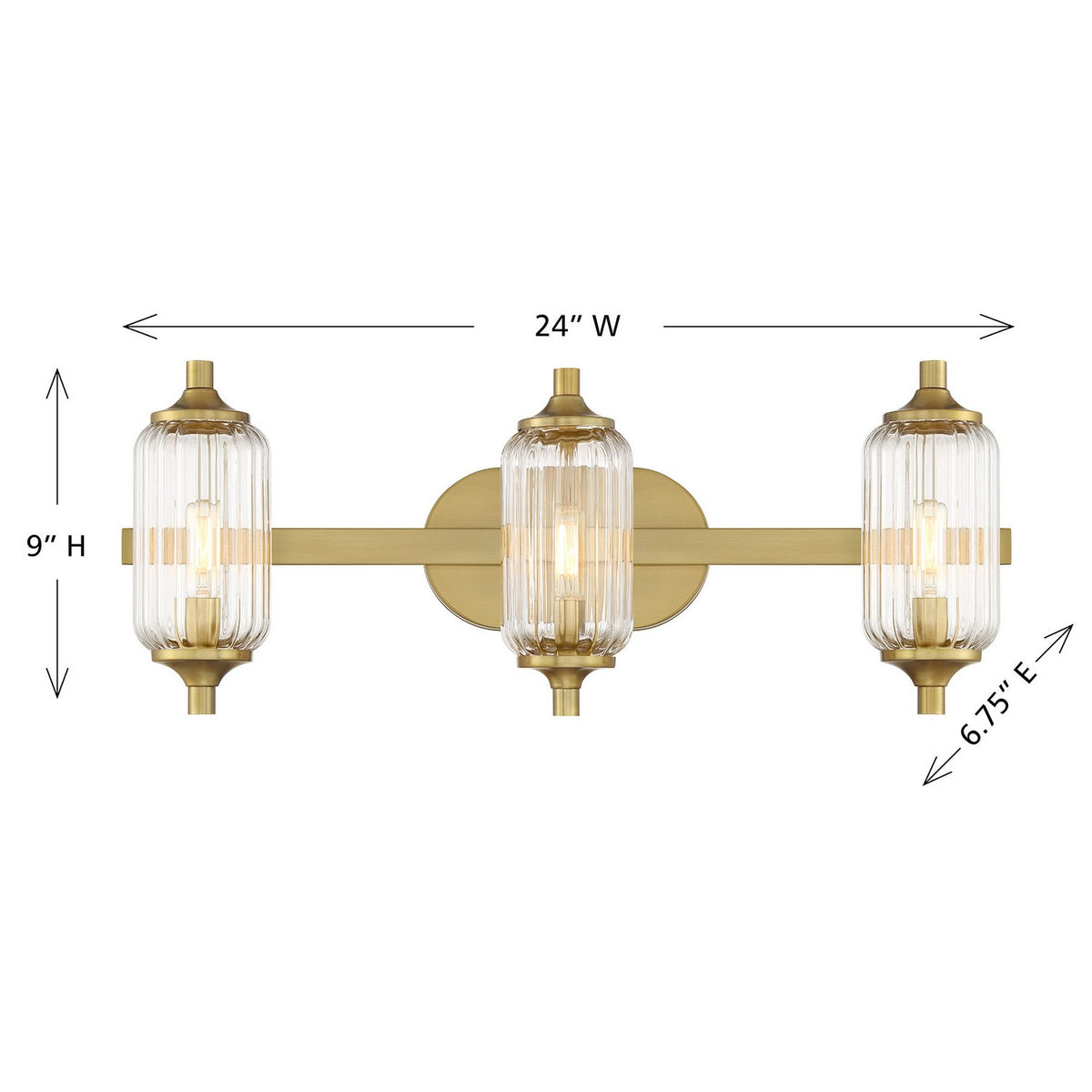 Savoy House - 8-3024-3-322 - Three Light Bathroom Vanity - Holton - Warm Brass