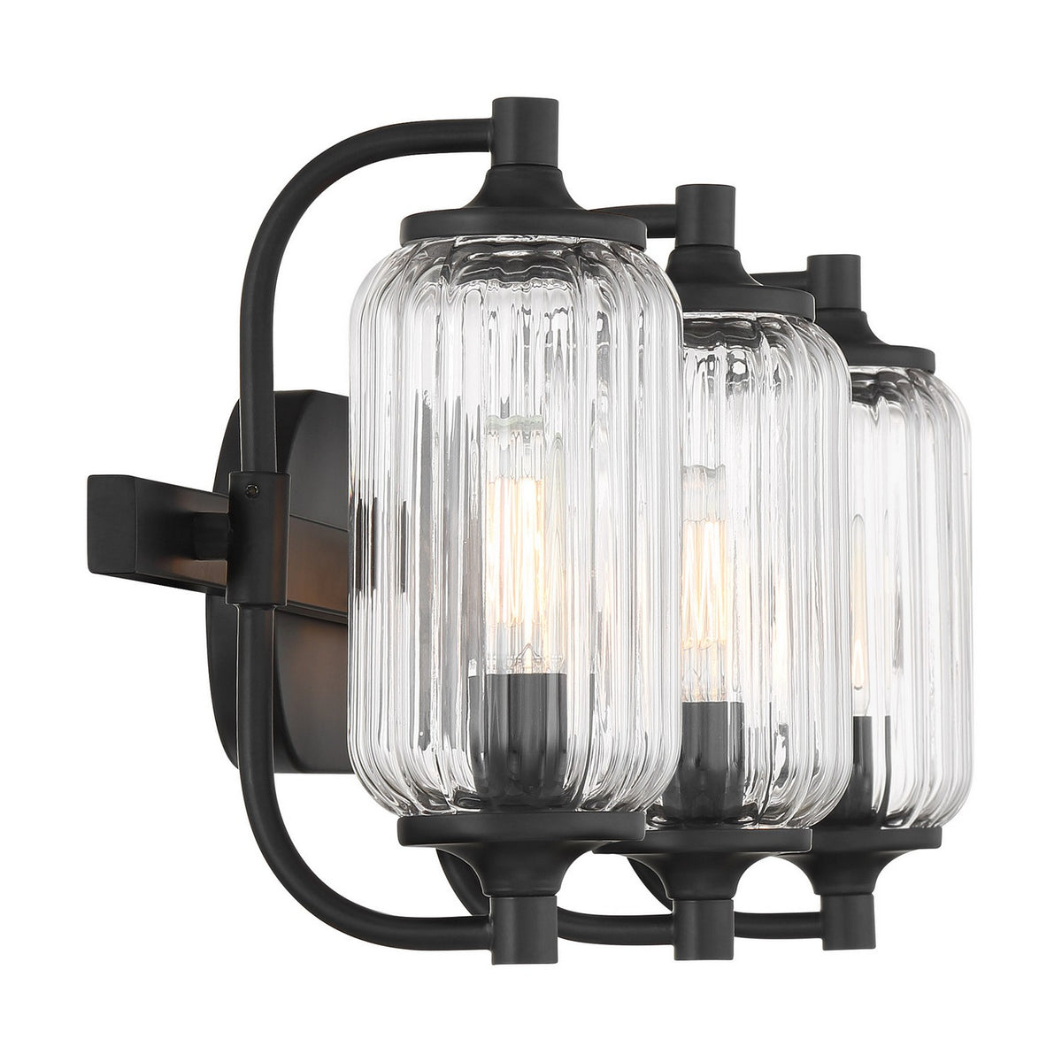 Savoy House - 8-3024-3-BK - Three Light Bathroom Vanity - Holton - Matte Black