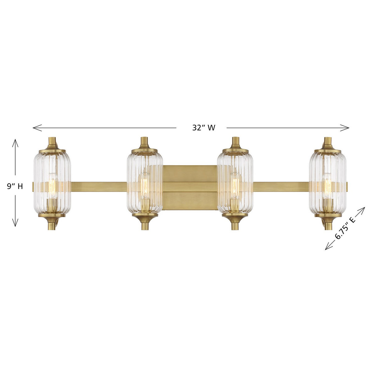 Savoy House - 8-3024-4-322 - Four Light Bathroom Vanity - Holton - Warm Brass