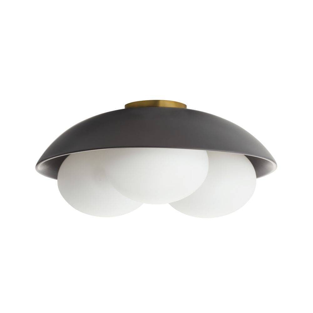 Arteriors - GADFC02 - Trois lumières Plafonnier - Glaçure - Noir mat