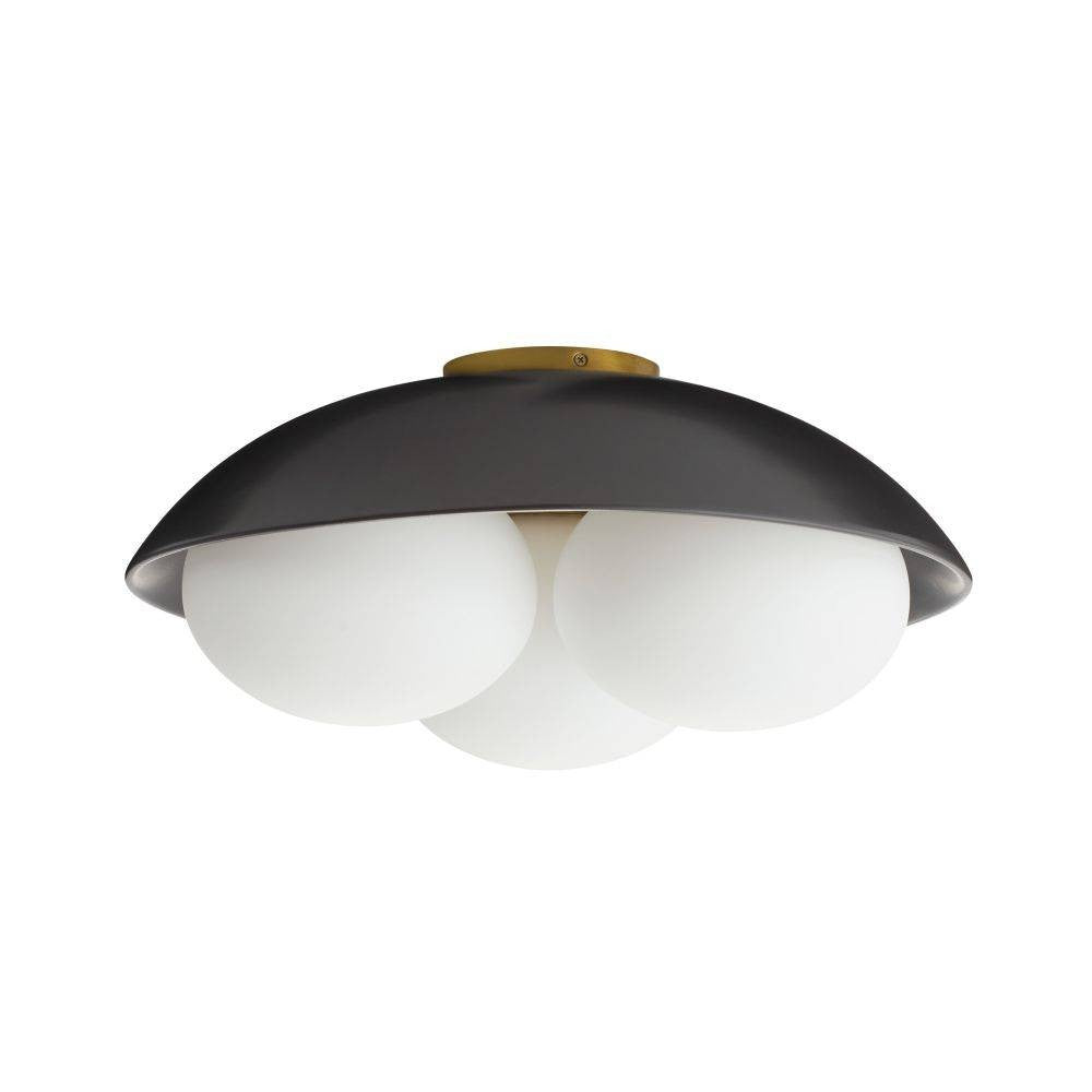 Arteriors - GADFC02 - Trois lumières Plafonnier - Glaçure - Noir mat