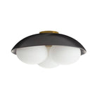 Arteriors - GADFC02 - Trois lumières Plafonnier - Glaçure - Noir mat
