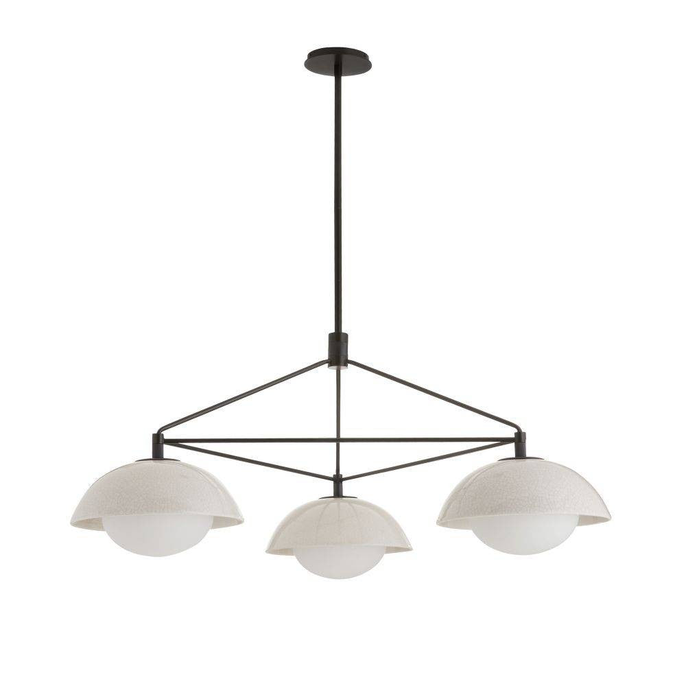 Arteriors - GADMC01 - Trois lumières Suspendu - Glaçure - Craquelins teintés ivoire