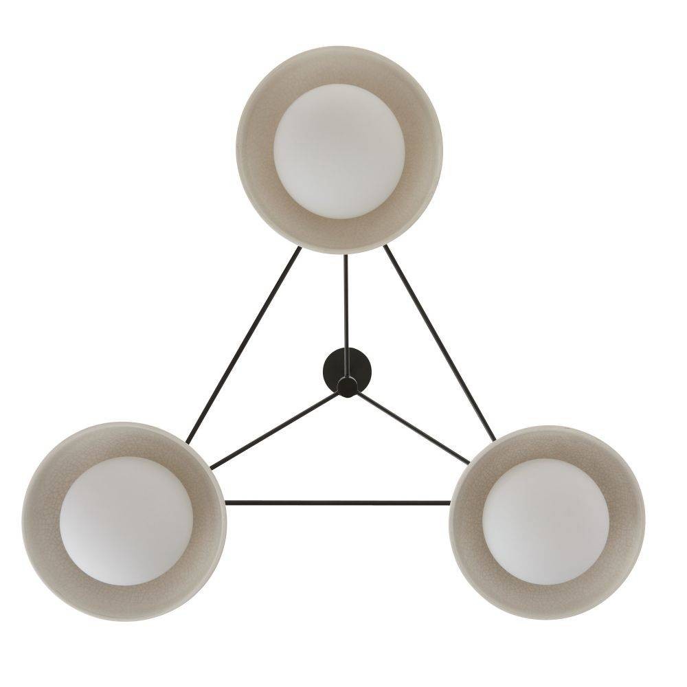 Arteriors - GADMC01 - Trois lumières Suspendu - Glaçure - Craquelins teintés ivoire