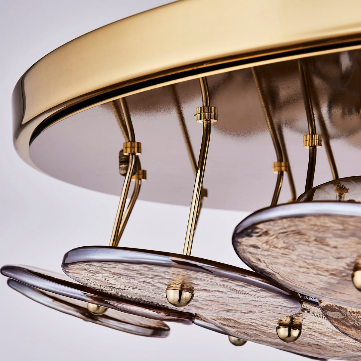 Kalco - 521555PWB - Cinq lumières Suspension - HORTENSIA - Laiton d'hiver poli