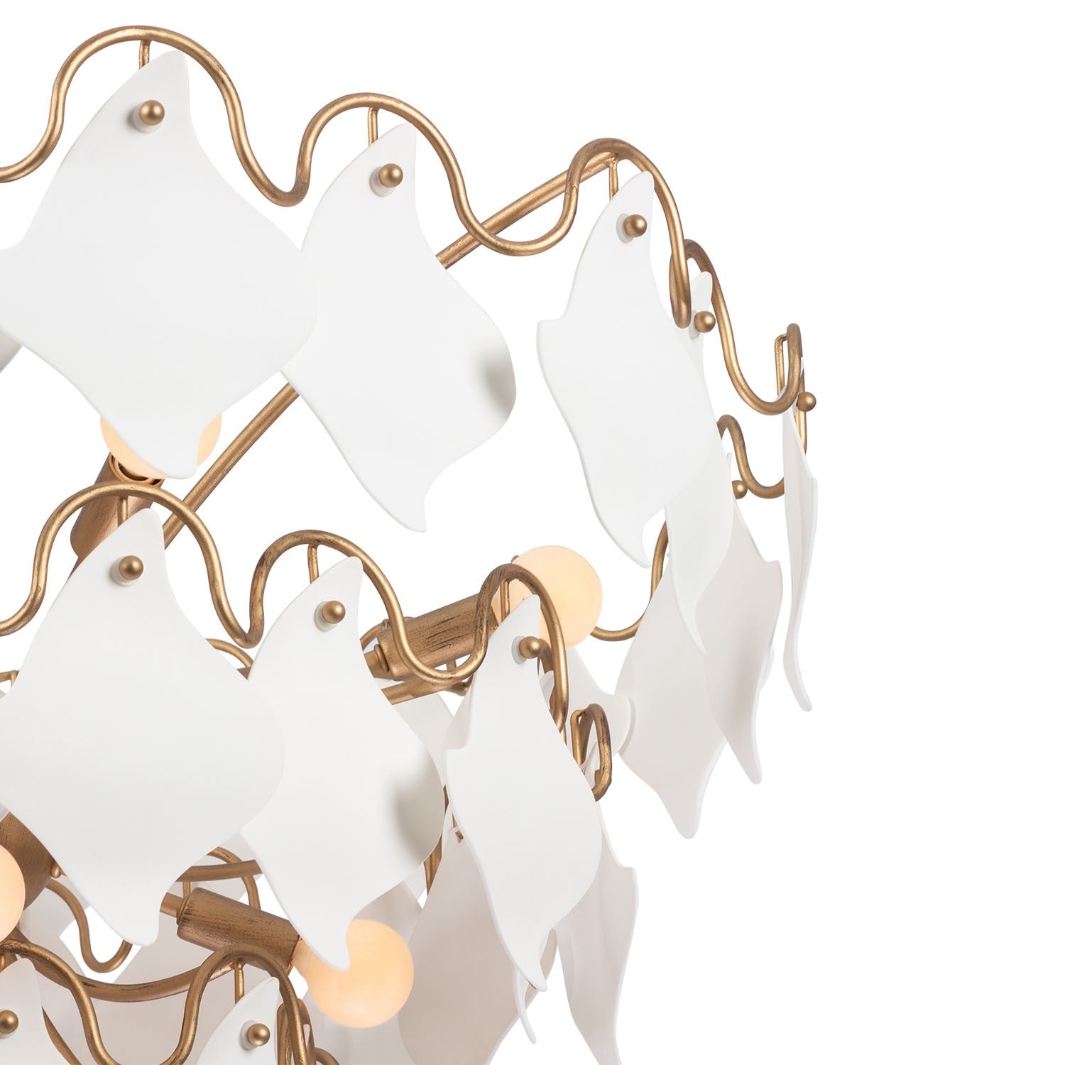 Kalco - 525155MG - Dix lumières Suspension - MANTA - Or moderne