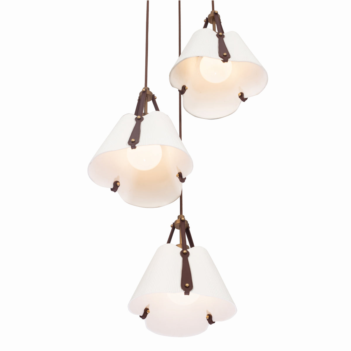 Kalco - 525251PAB - Trois lumières Suspension - EMBRACE - Laiton antique nacré
