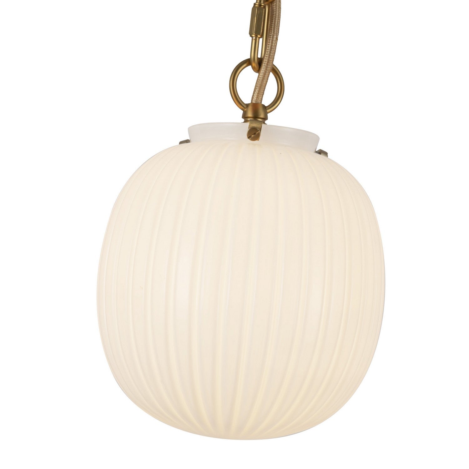 Alora Canada - PD579107BGGR - One Light Pendant - Cherise - Brushed Gold/Glossy Ribbed Opal Glass