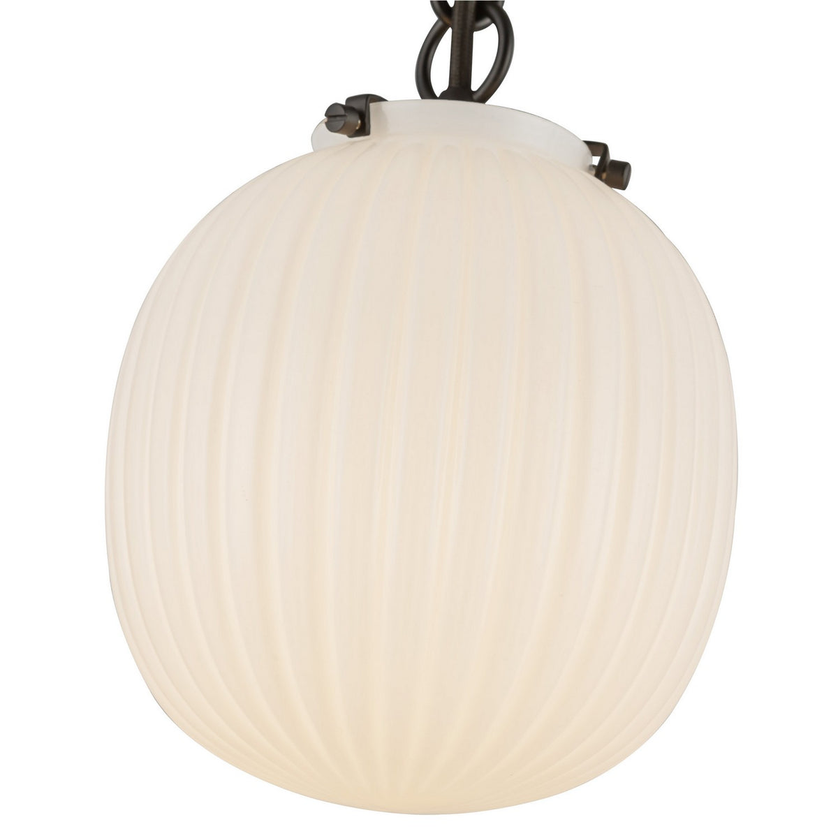 Alora Canada - PD579107MBGR - One Light Pendant - Cherise - Matte Black/Glossy Ribbed Opal Glass