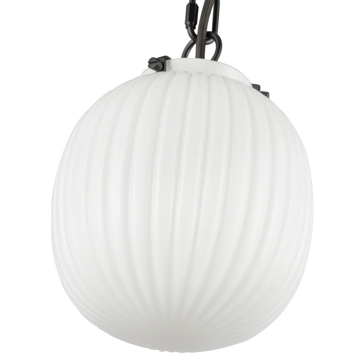 Alora Canada - PD579107MBGR - One Light Pendant - Cherise - Matte Black/Glossy Ribbed Opal Glass