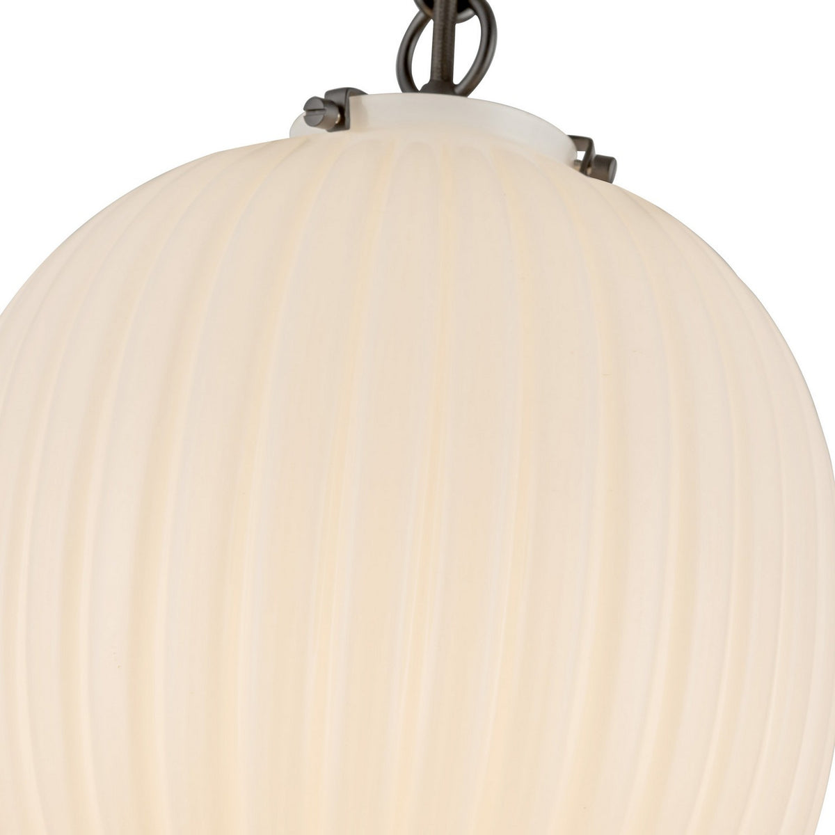 Alora Canada - PD579112MBGR - One Light Pendant - Cherise - Matte Black/Glossy Ribbed Opal Glass