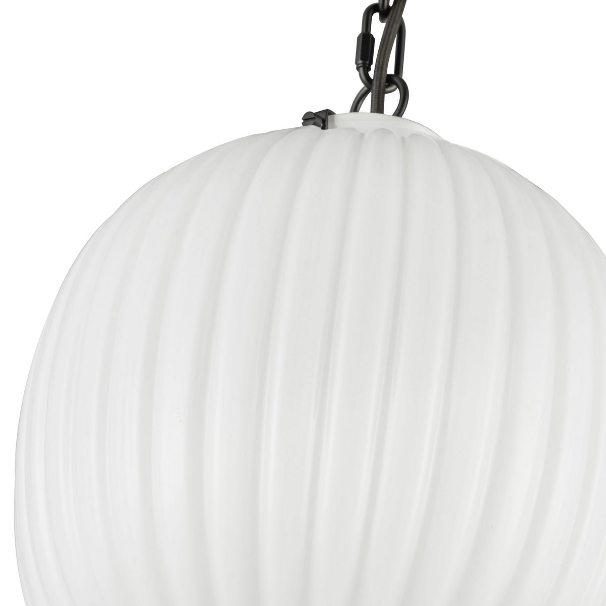 Alora Canada - PD579112MBGR - One Light Pendant - Cherise - Matte Black/Glossy Ribbed Opal Glass