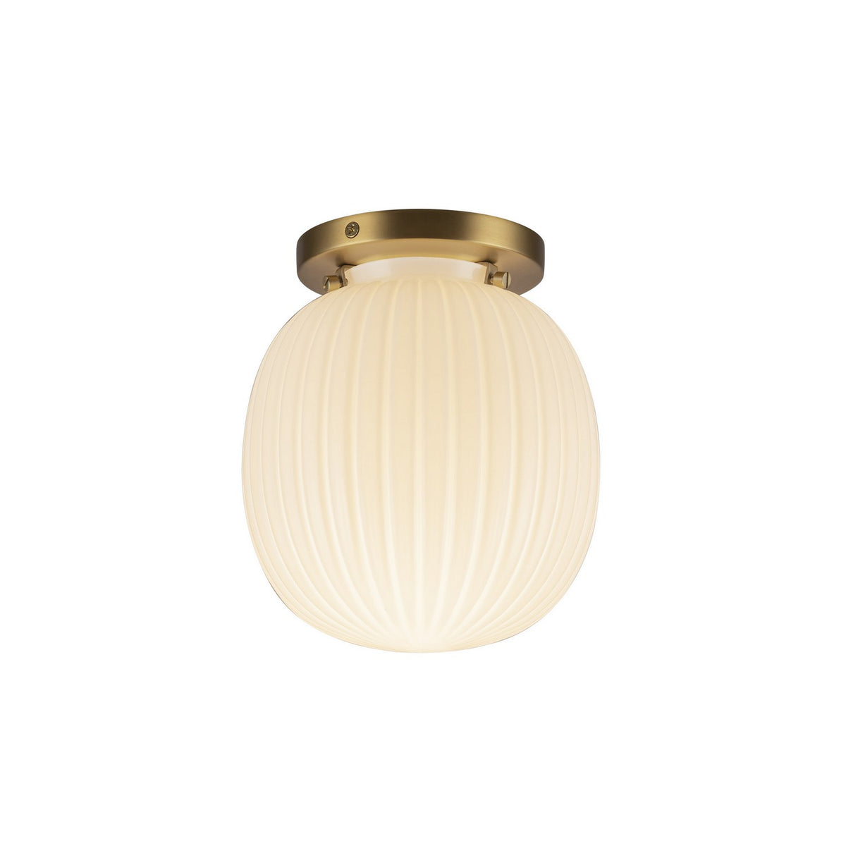 Alora Canada - SF579107BGGR - One Light Semi-Flush Mount - Cherise - Brushed Gold/Glossy Ribbed Opal Glass