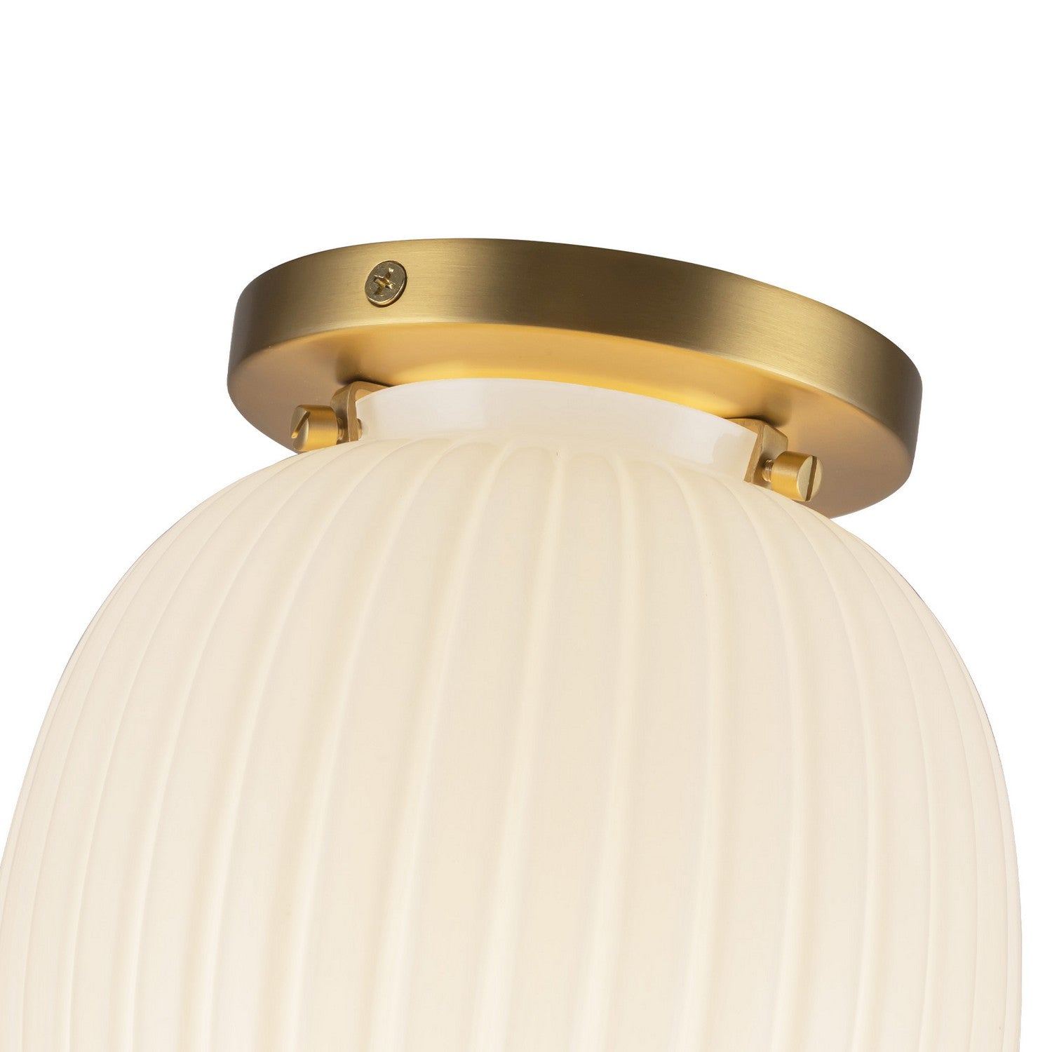 Alora Canada - SF579107BGGR - One Light Semi-Flush Mount - Cherise - Brushed Gold/Glossy Ribbed Opal Glass
