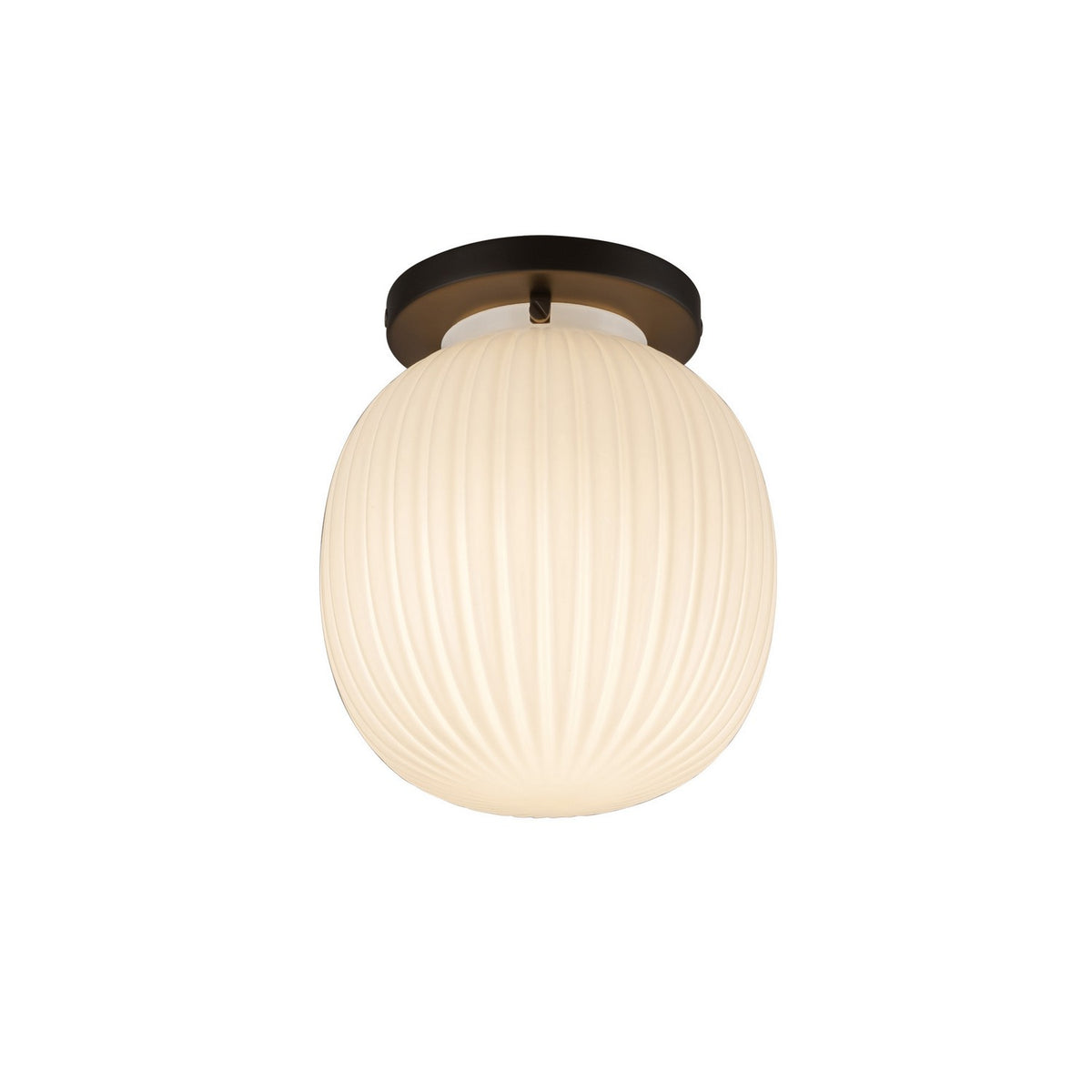 Alora Canada - SF579107MBGR - One Light Semi-Flush Mount - Cherise - Matte Black/Glossy Ribbed Opal Glass