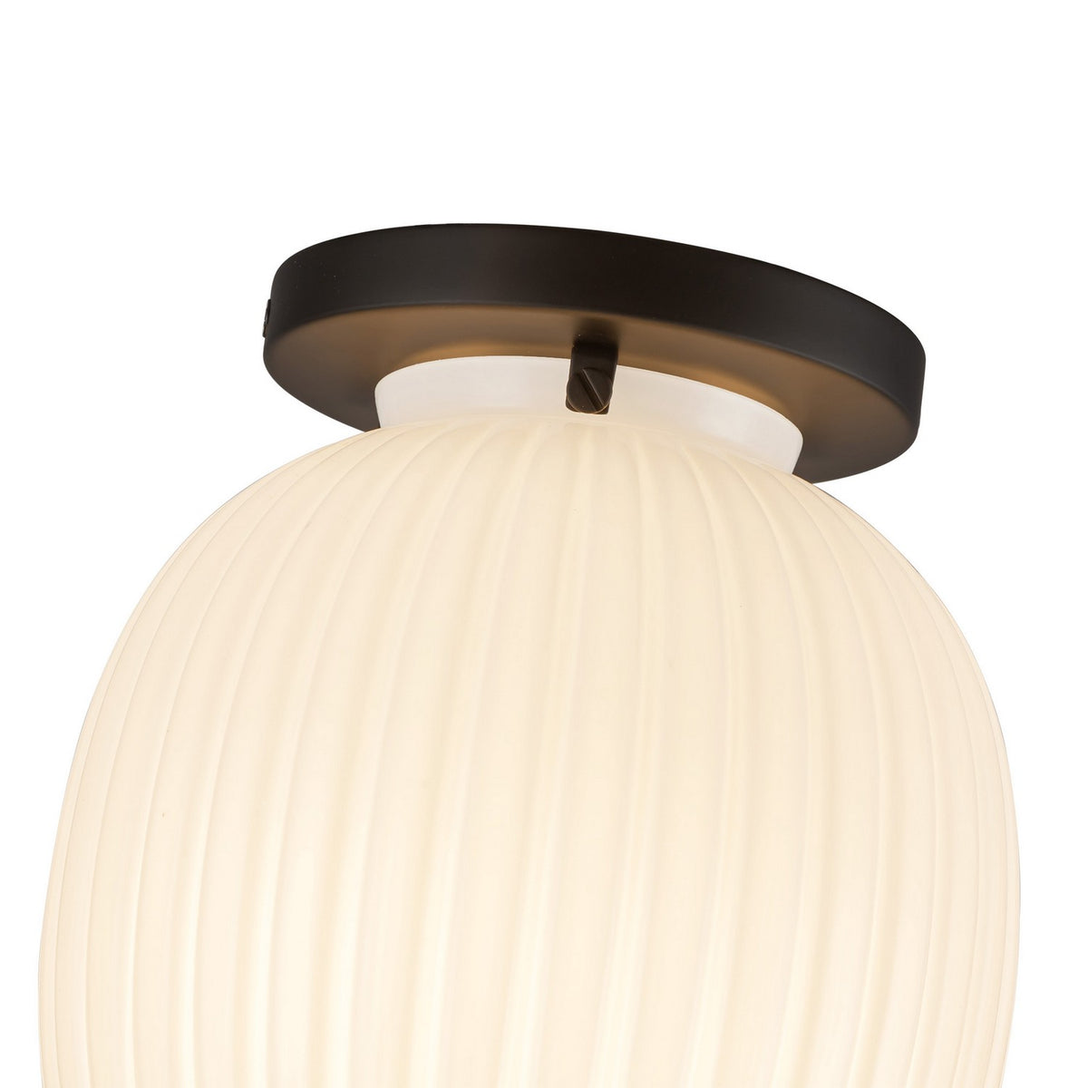Alora Canada - SF579107MBGR - One Light Semi-Flush Mount - Cherise - Matte Black/Glossy Ribbed Opal Glass
