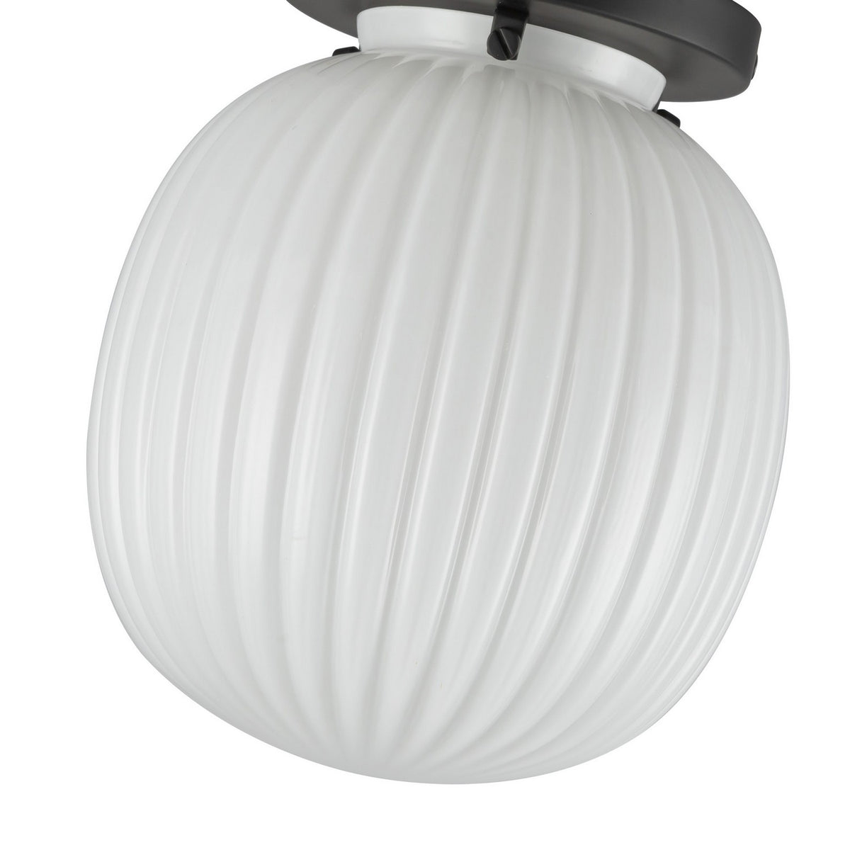 Alora Canada - SF579107MBGR - One Light Semi-Flush Mount - Cherise - Matte Black/Glossy Ribbed Opal Glass