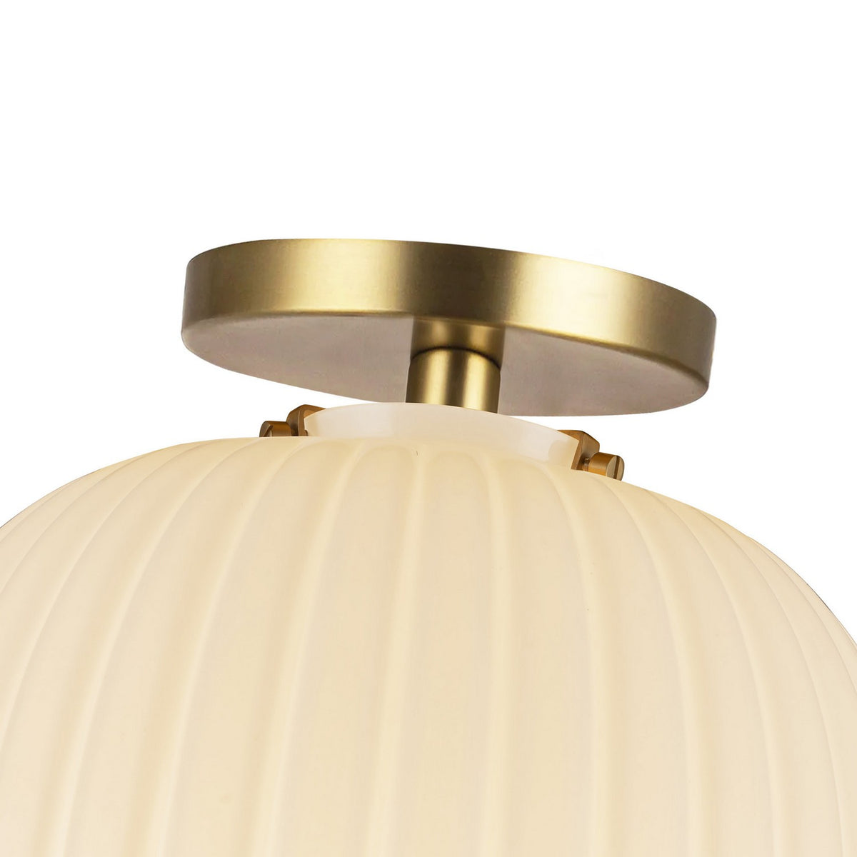 Alora Canada - SF579112BGGR - One Light Semi-Flush Mount - Cherise - Brushed Gold/Glossy Ribbed Opal Glass