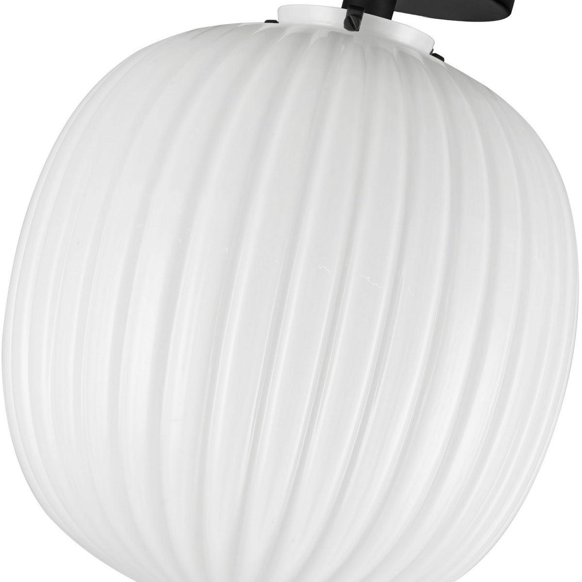 Alora Canada - SF579112MBGR - One Light Semi-Flush Mount - Cherise - Matte Black/Glossy Ribbed Opal Glass
