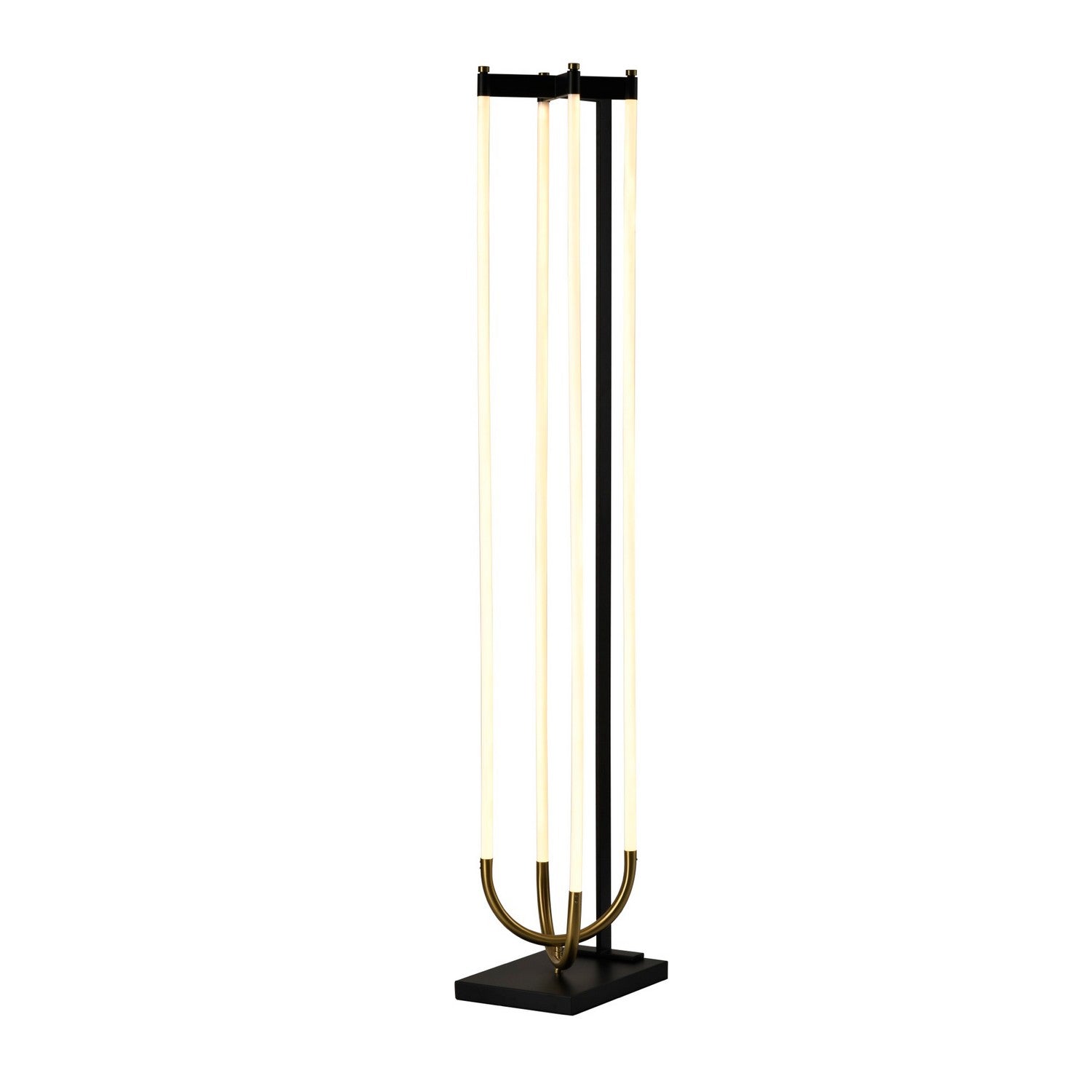 Artcraft Canada - AC6816BK - LED Floor Lamp - Cascata - Black, Brushed Brass