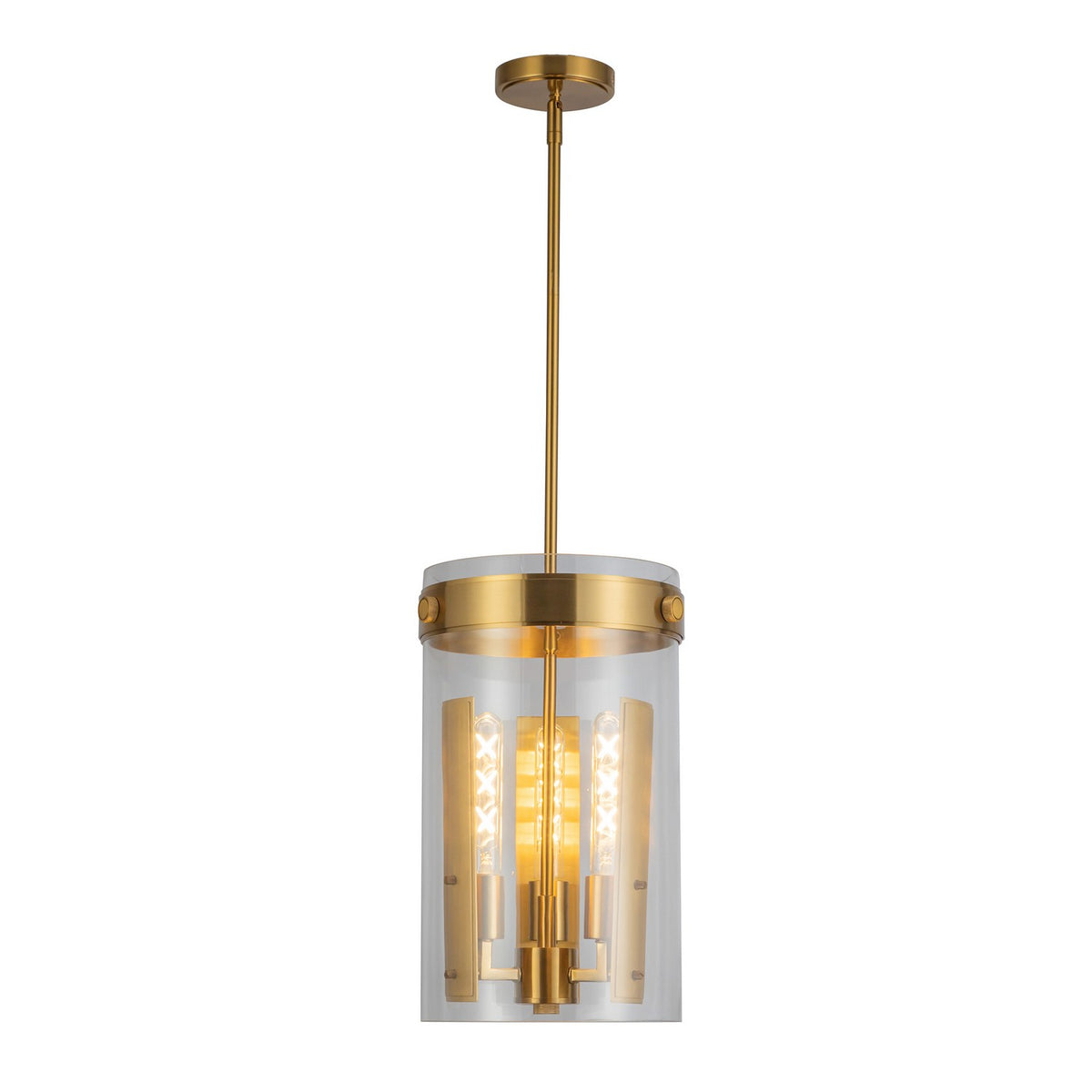 Artcraft Canada - AC10051BR - Trois lumières Suspension - Dahlia - Laiton brossé
