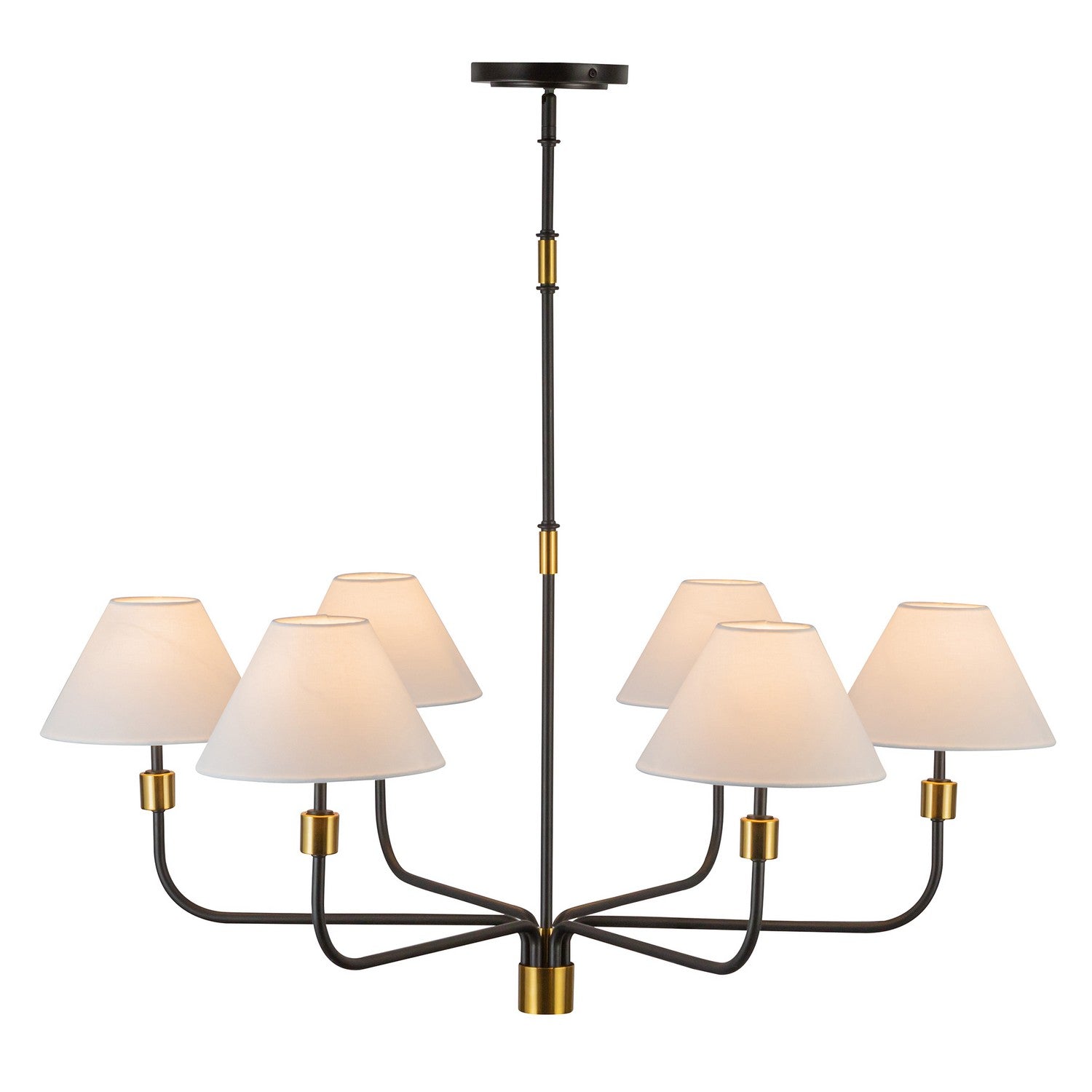 Artcraft Canada - AC12036BB - Six Light Chandelier - Providence - Black, Brushed Brass