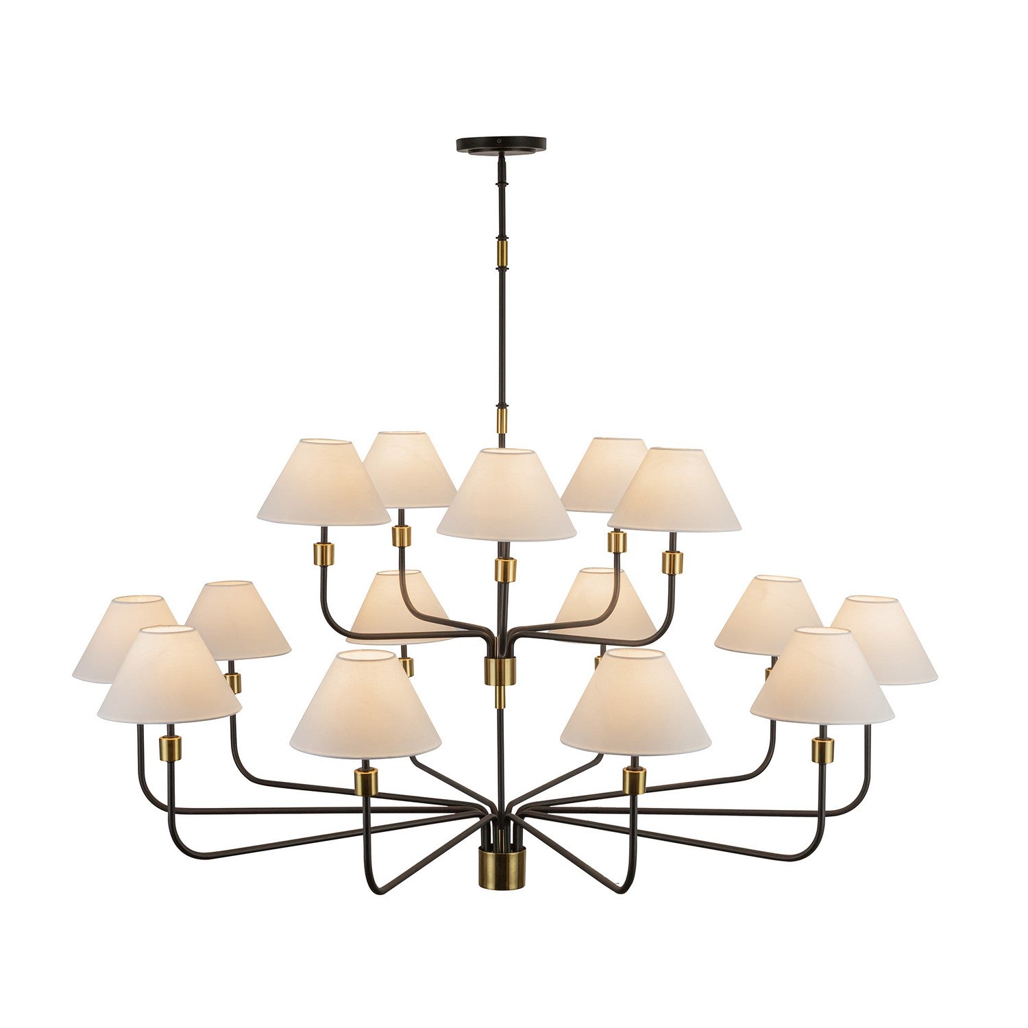 Artcraft Canada - AC12039BB - 15 Light Chandelier - Providence - Black, Brushed Brass