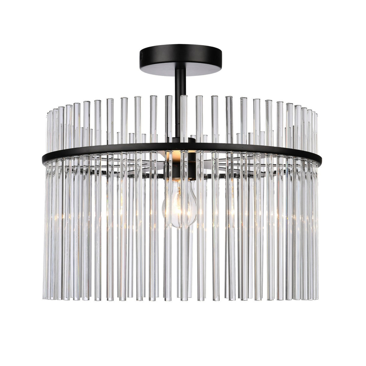 Artcraft Canada - AC12081BK - One Light Semi Flush Mount - Ava - Black
