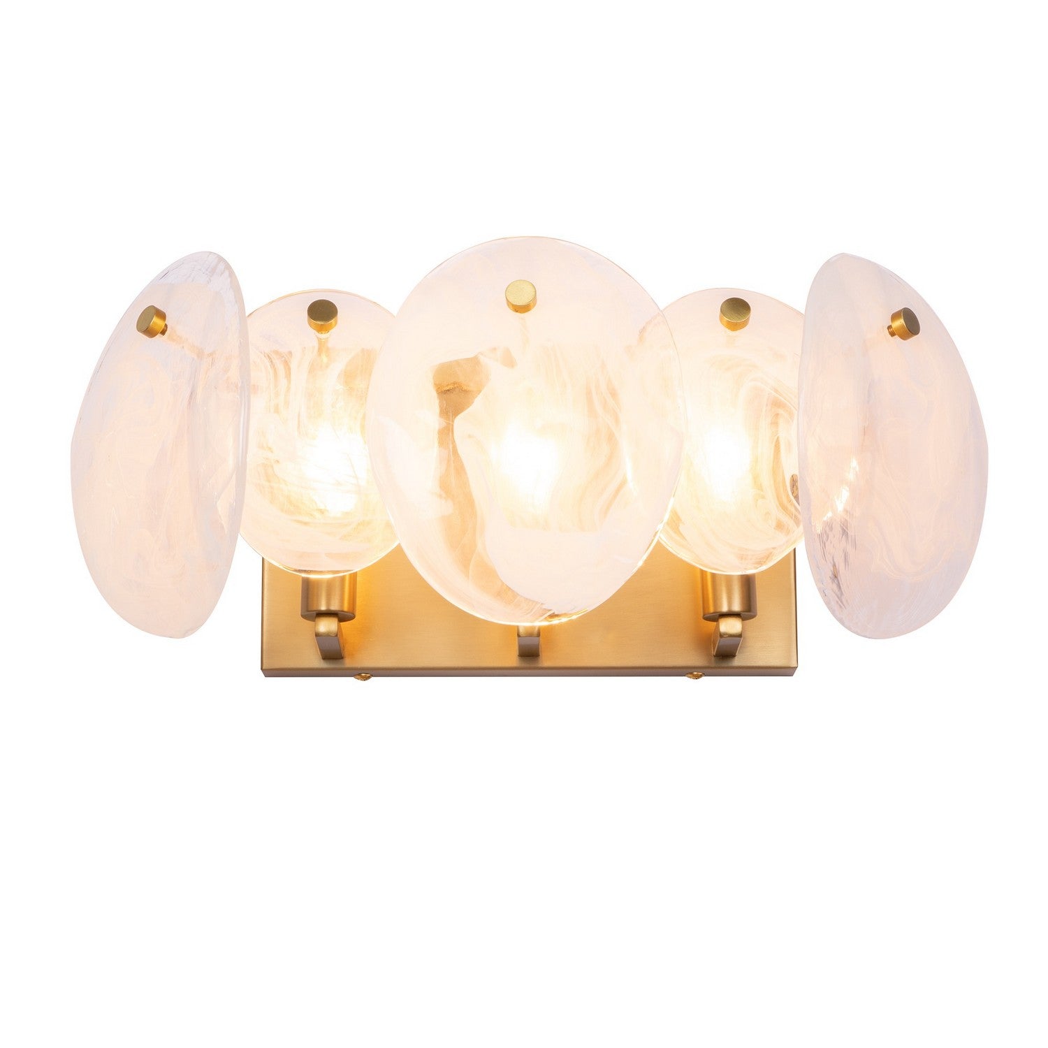 Artcraft Canada - AC12213BR - Meuble-lavabo à trois lumières - Lily - Laiton brossé