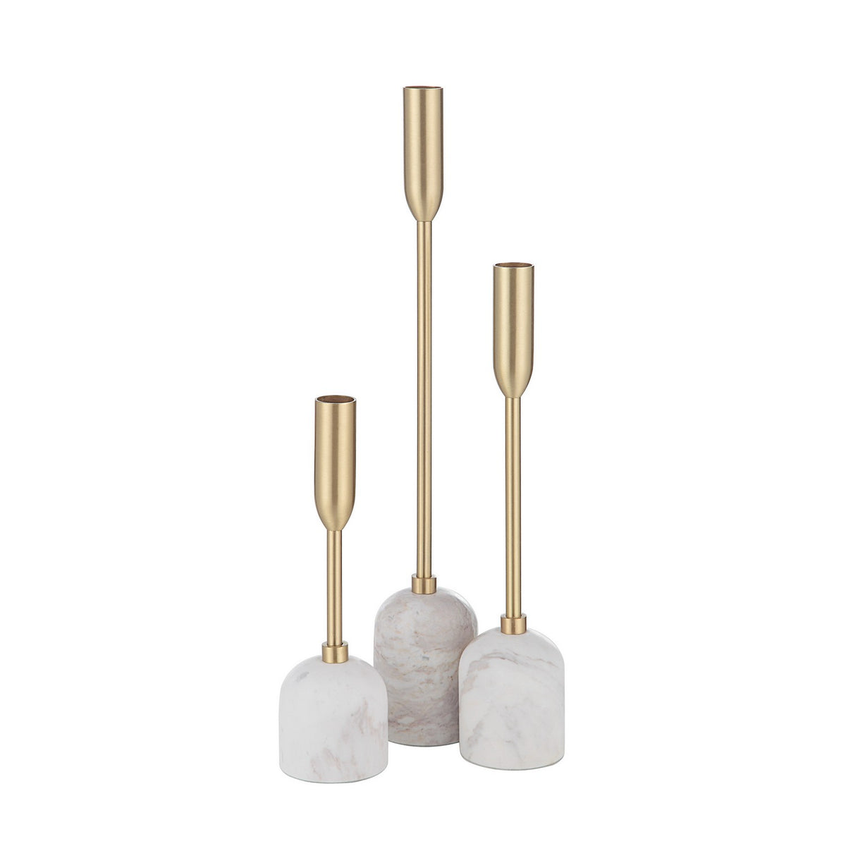 Renwil Canada - CAN183 - Set Of 3 Tapered Candle Holder - Marchesa - Satin Brass