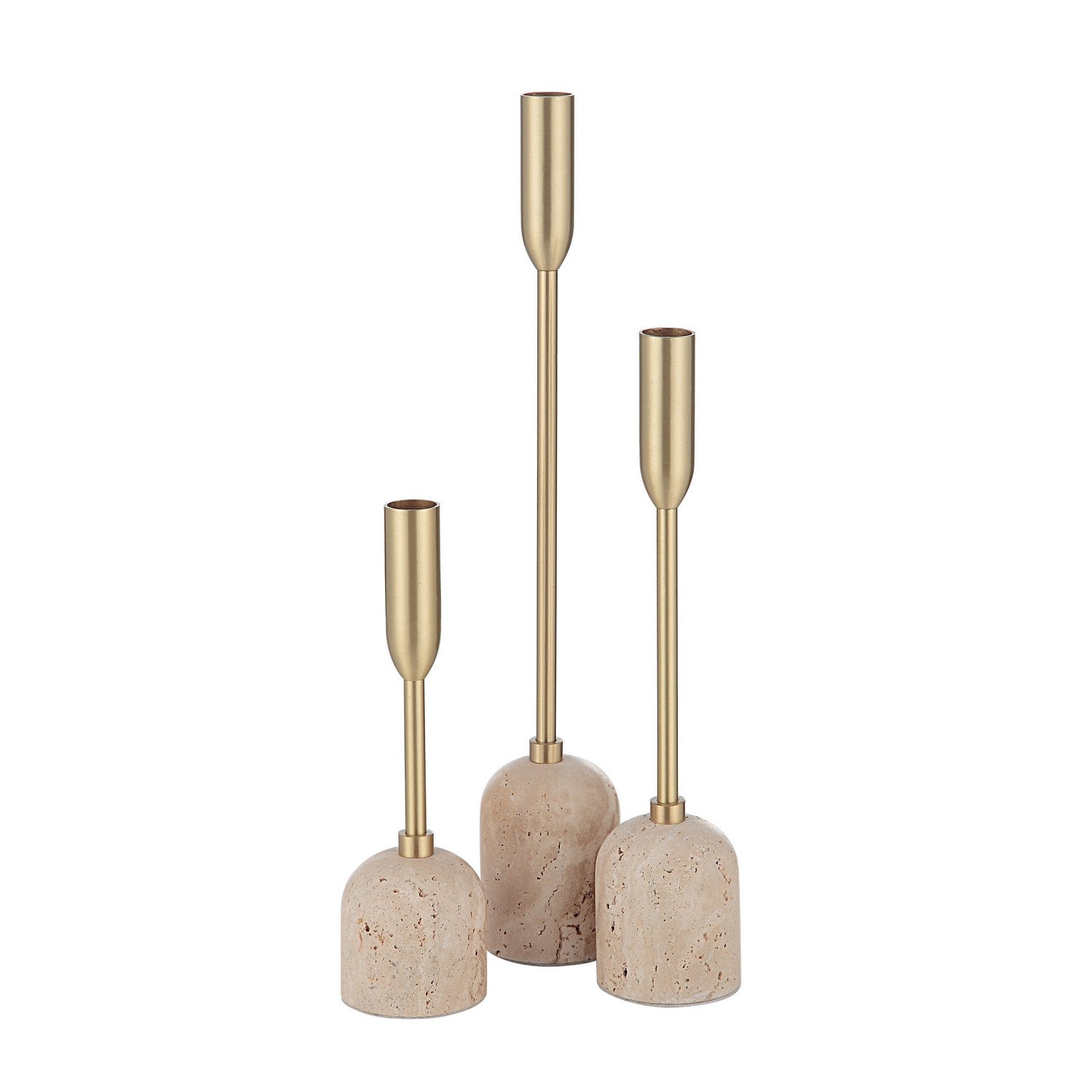 Renwil Canada - CAN184 - Set Of 3 Tapered Candle Holder - Vesta - Satin Brass