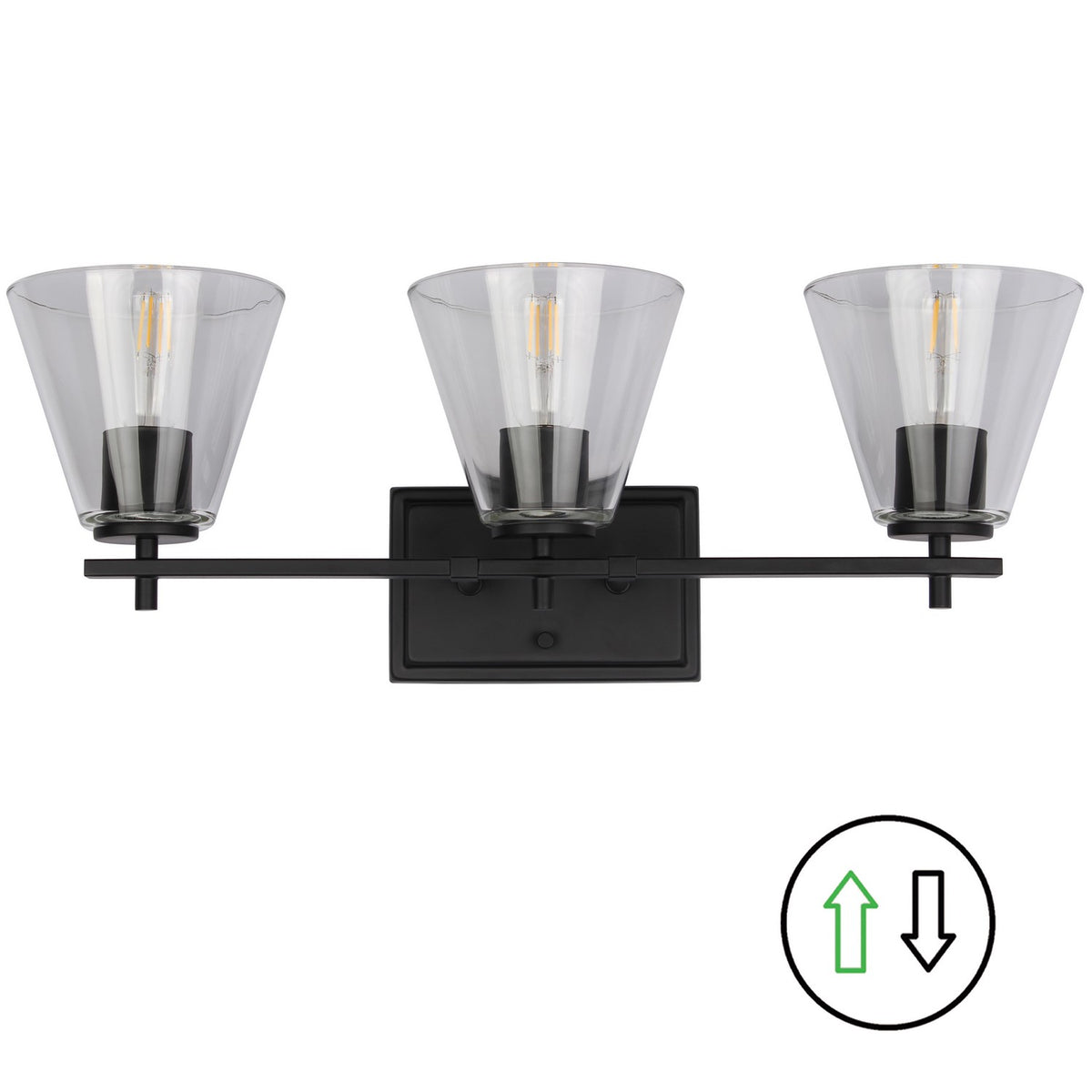 Dainolite Canada - WND-233W-MB - Three Light Vanity - Wenda - Clear