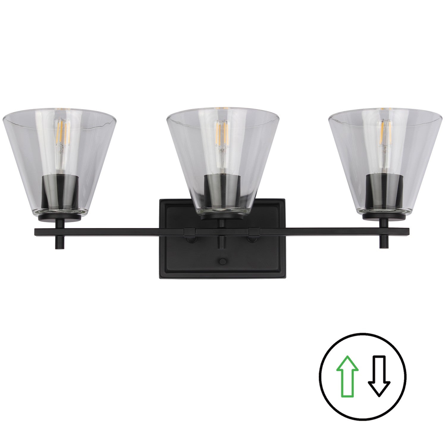 Dainolite Canada - WND-233W-MB - Three Light Vanity - Wenda - Clear